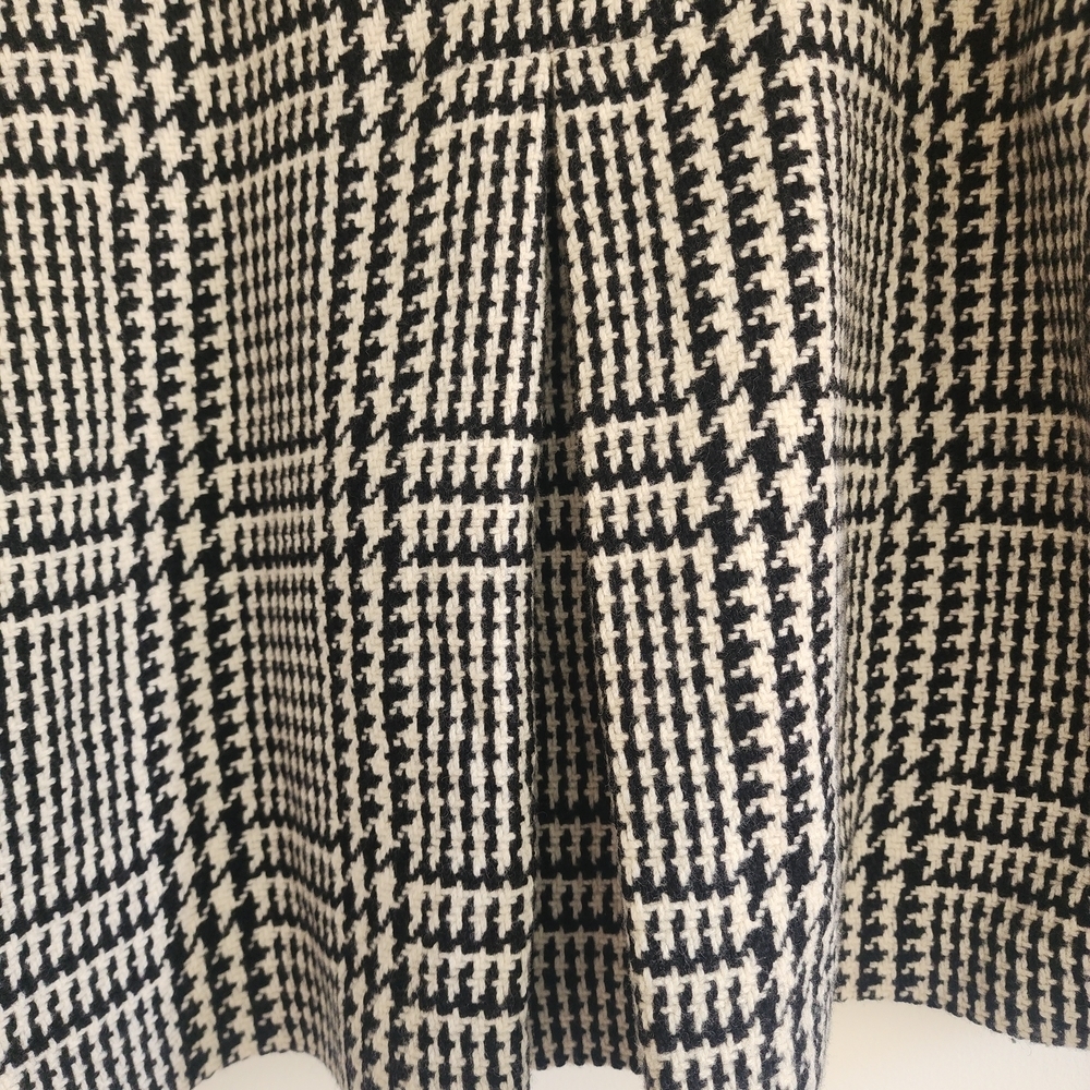 Lauren Ralph Lauren Houndstooth Wool Blend Cropped Pea Coat Black White - Picture 10 of 13